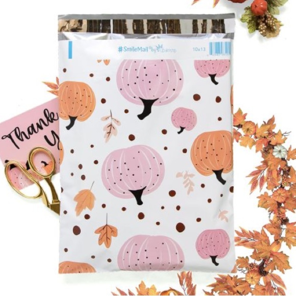 Pumpkin Fall Polymailers - 10x13 Set of 15 - Picture 2 of 2